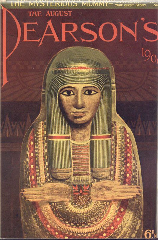 Sanssiz Mumya hikayesini iceren 1909 Pearson Dergisi Kapagi