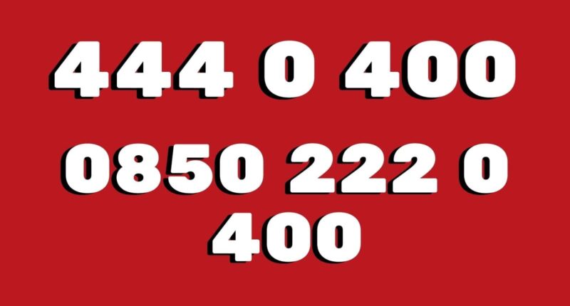 444 0 400 ve 0850 222 0 400 Nerenin Numarası